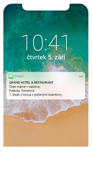 Odběr menu